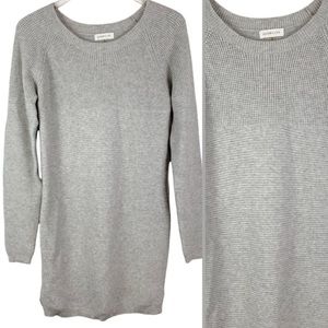 Sugarlips Sweater Dress Long Sleeve Gray Knit Thermal Midi Size SM